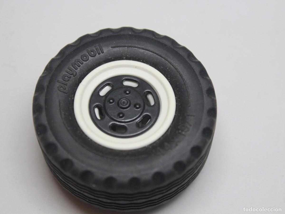 Playmobil: Accesorio playmobil rueda veh&iacute;culo neum&aacute;tico negro llanta blanca negra