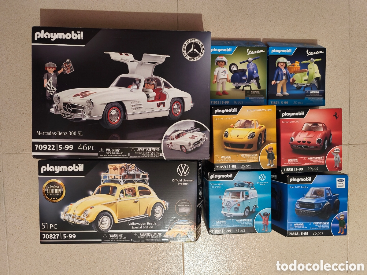 Playmobil: Lote de cajas vacias Ferrari Porsche Vespa Mercedes Volkswagen
