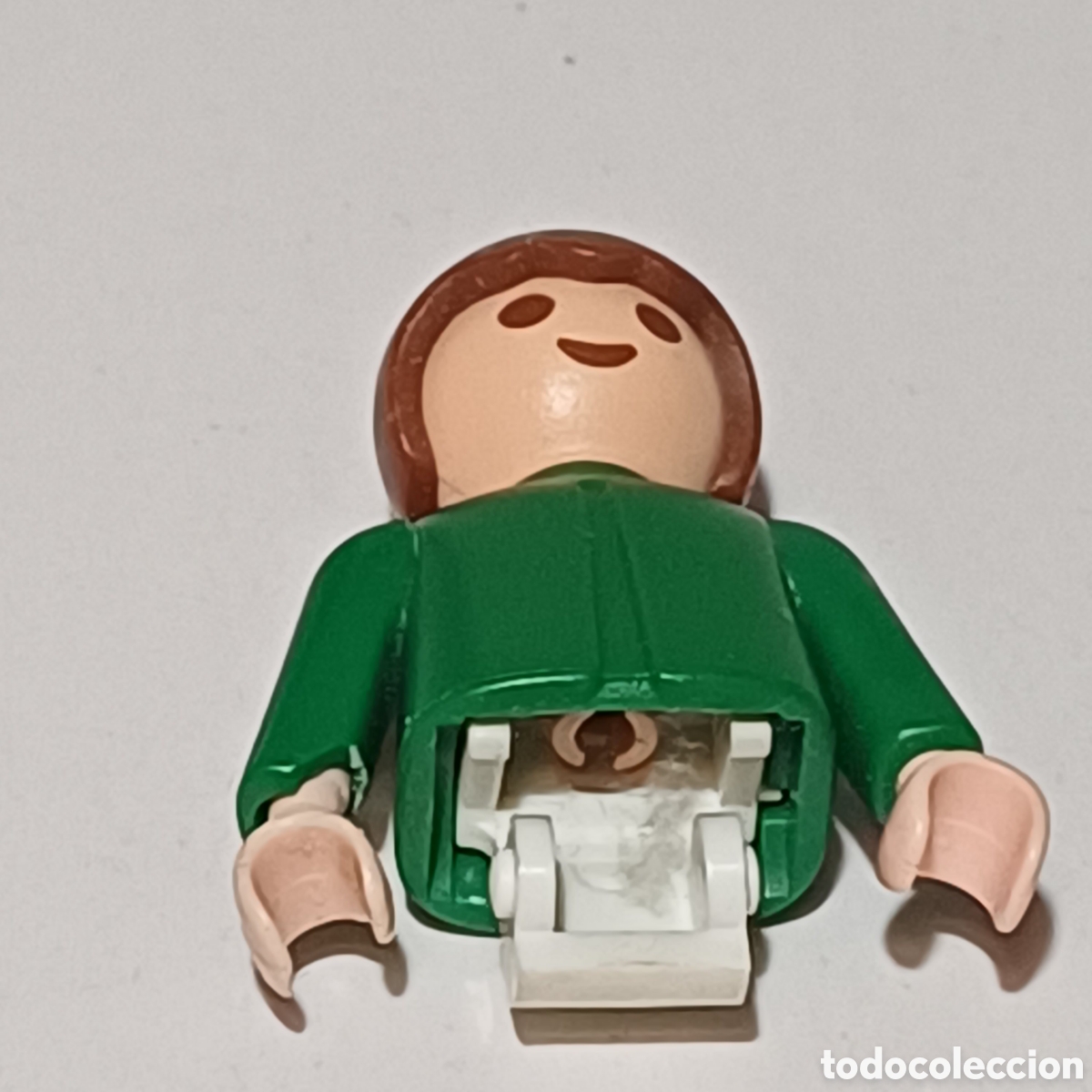 Playmobil: Pieza playmobil figura ni&ntilde;a torso verde con brazos blancos