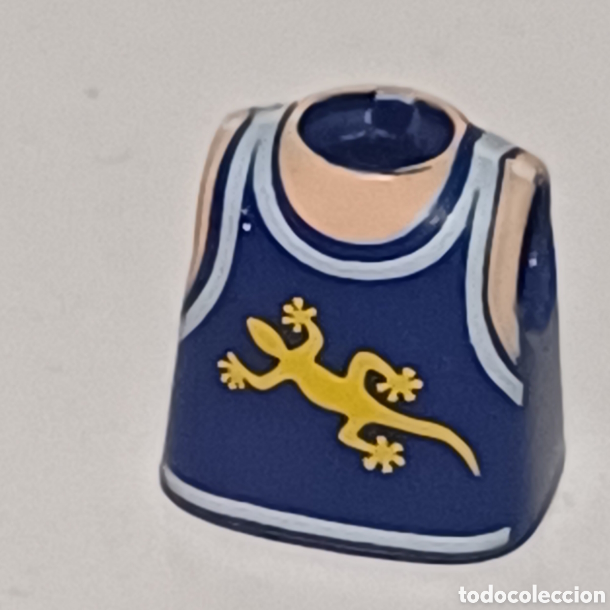 Playmobil: Pieza playmobil figura ni&ntilde;o torso azul lagartija salamandra manga corta