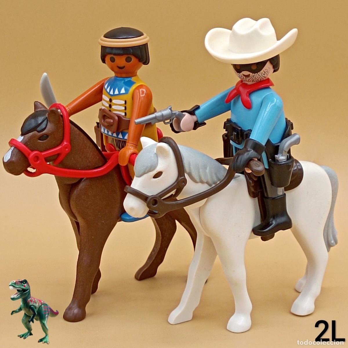 Playmobil: Playmobil figura Llanero Solitario y Toro vaquero cowboy indio nativo americano western oeste custom