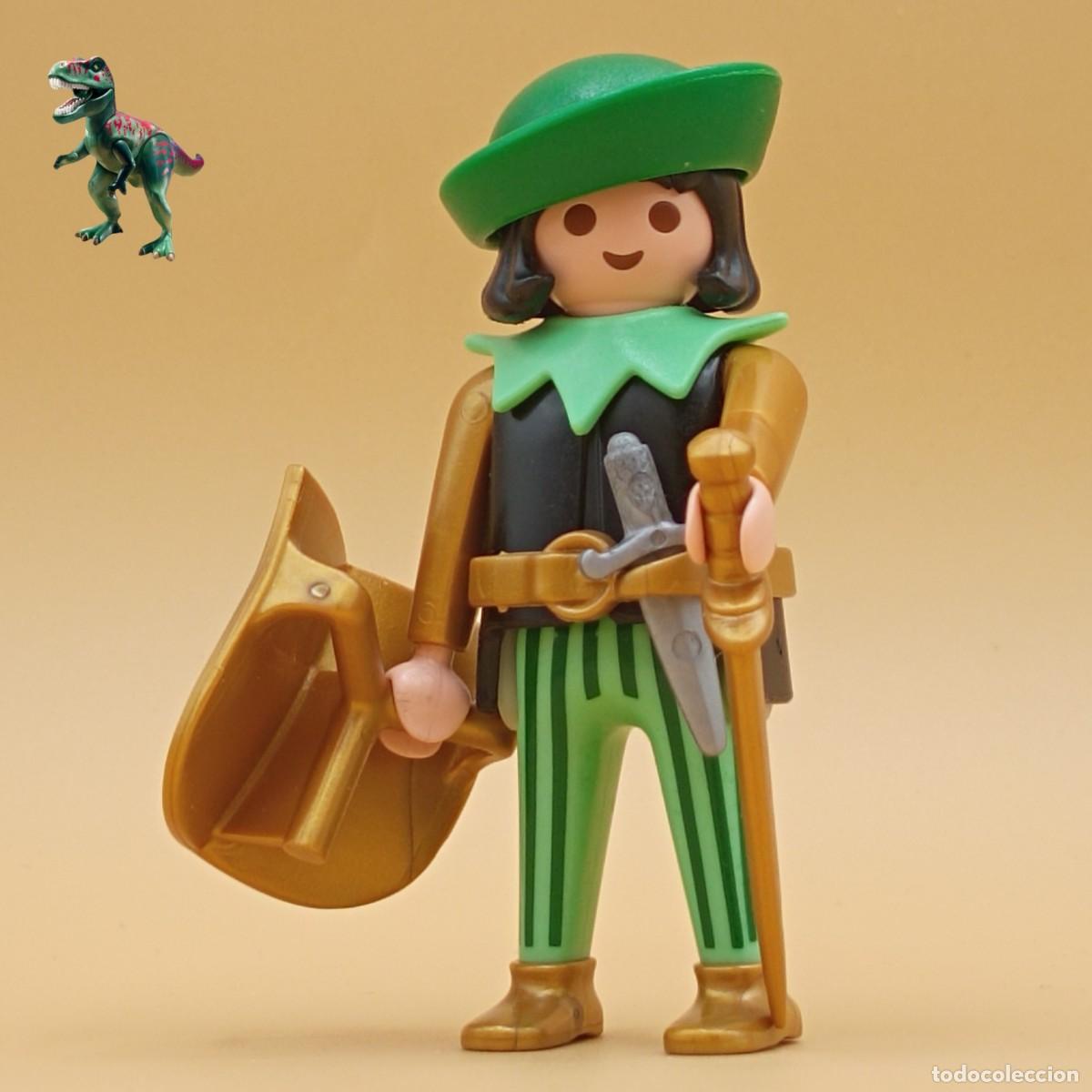 Playmobil: Playmobil figura escudero de caballero matadragones verde paje soldado dragon castillo medieval