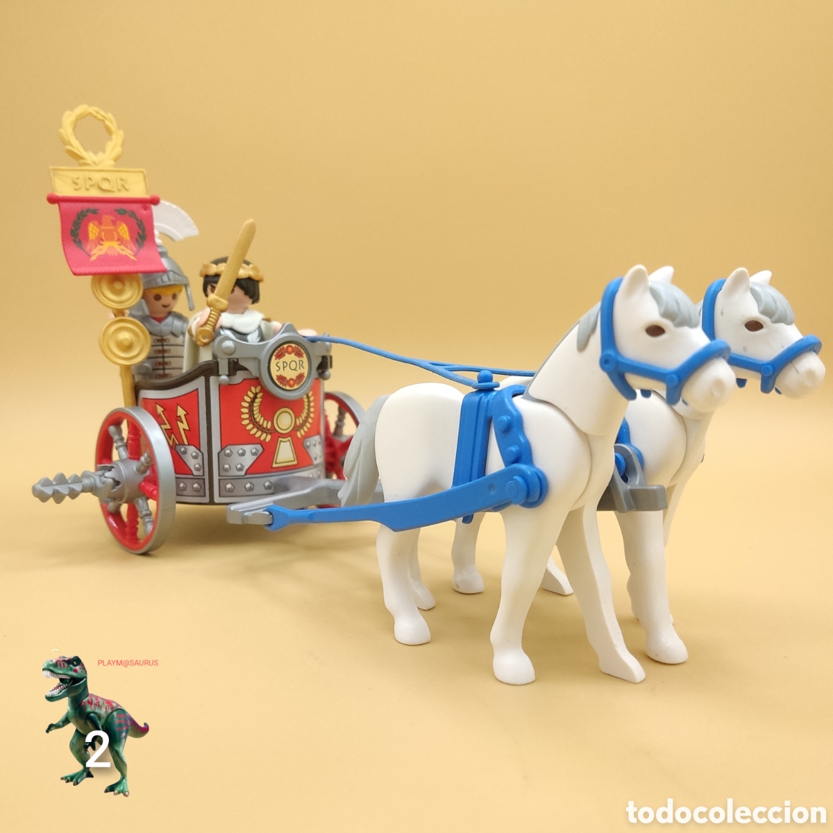 Playmobil: Playmobil biga carro de caballos romano julio cesar legion circo coliseo cuadriga carreta romana