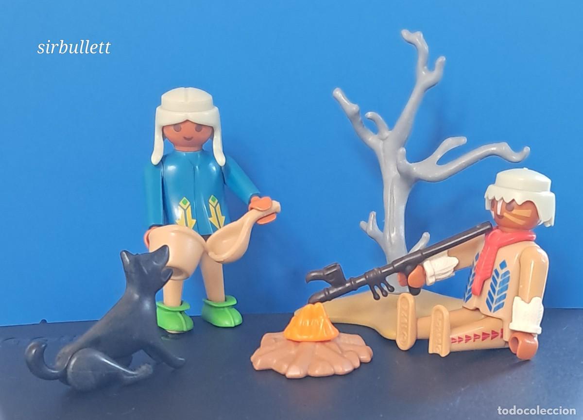 Playmobil: Lote Playmobil Oeste - ancianos indios norteam&eacute;rica. Compatible 3733 y similares. Lobo fogata &aacute;rbol