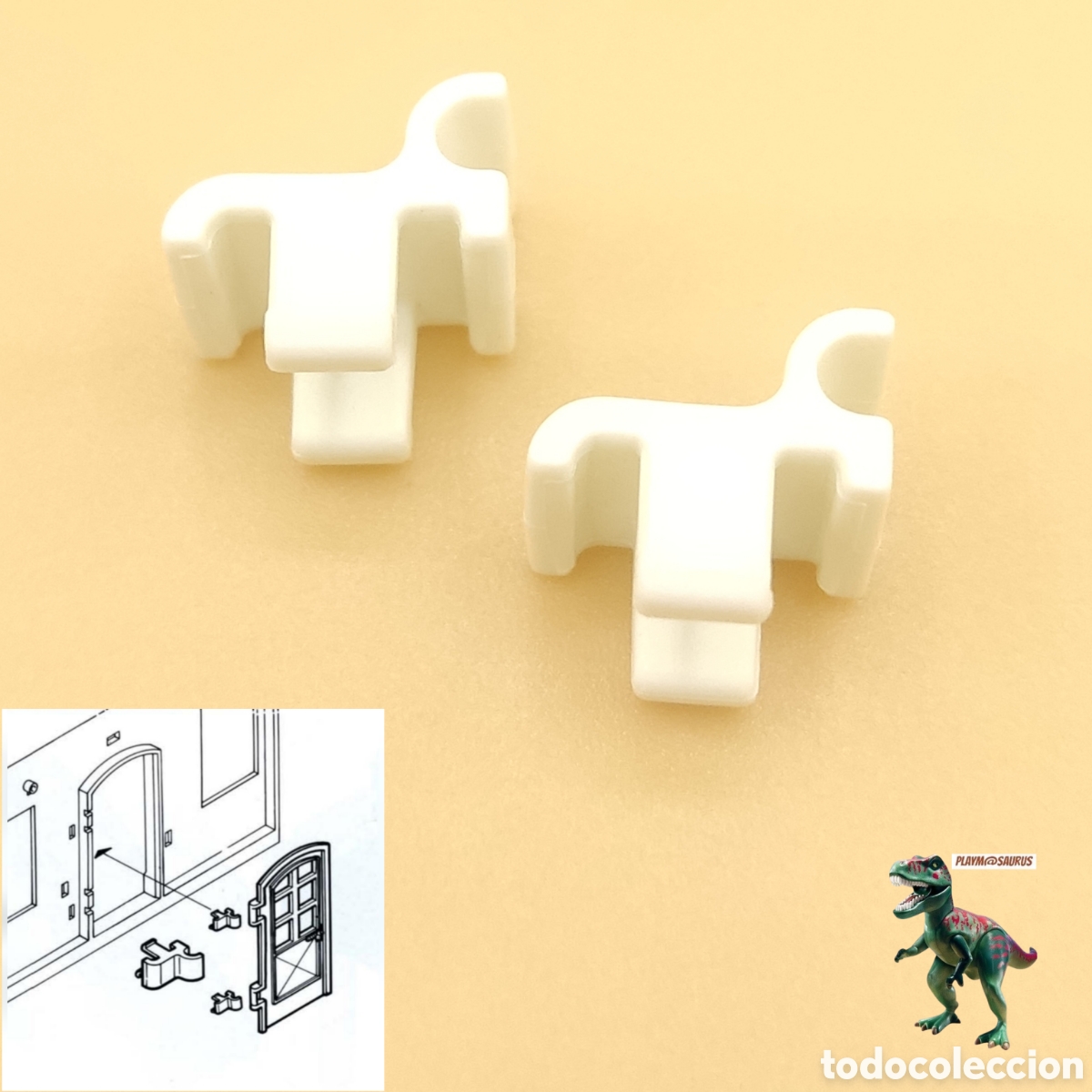 Playmobil: Playmobil pareja pieza sujecion puerta mansion victoriana bisagra 5300 5301 5305 5955 pieza blanca