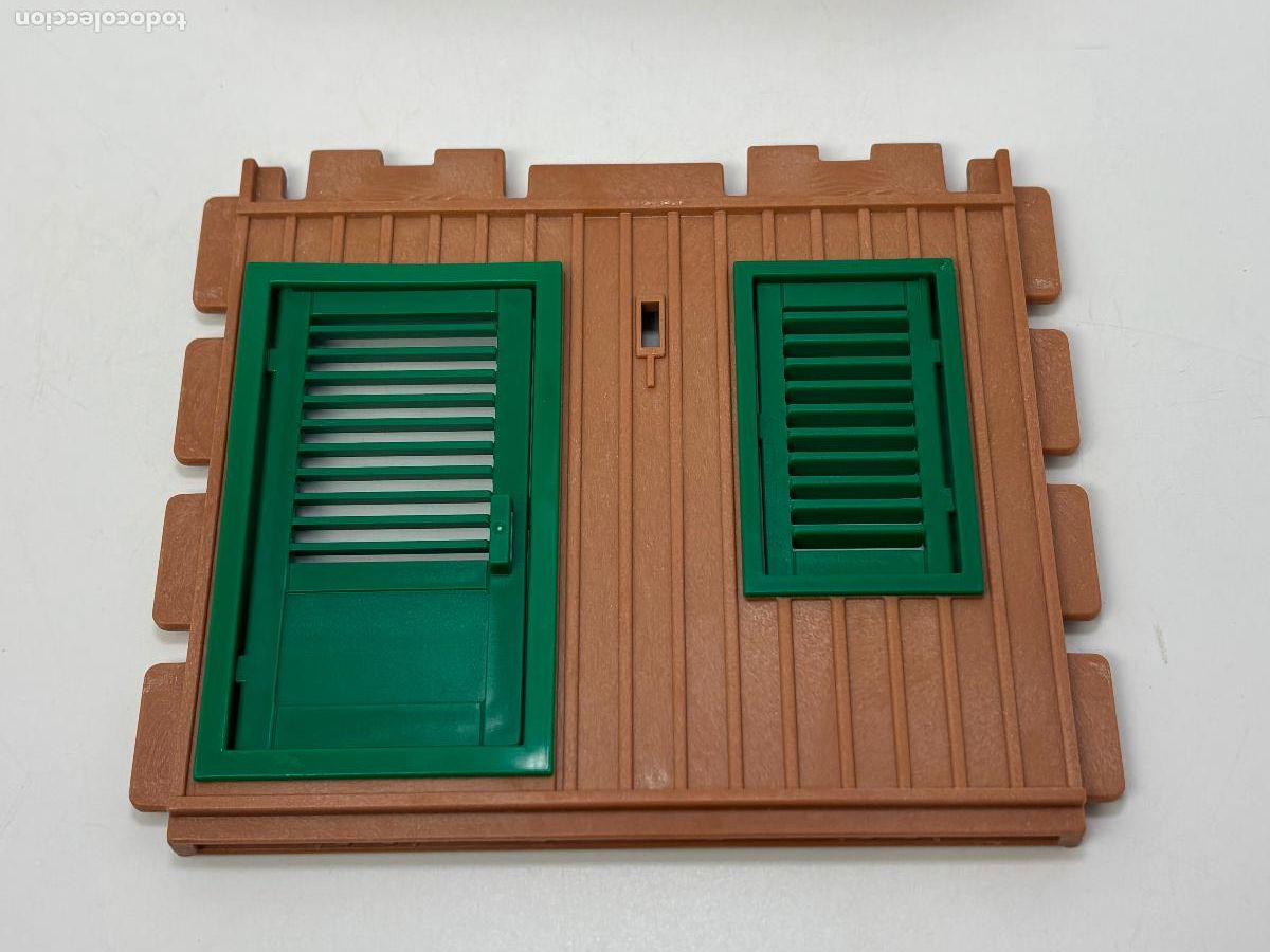 Playmobil: Playmobil pared con puerta verde casa safari oeste