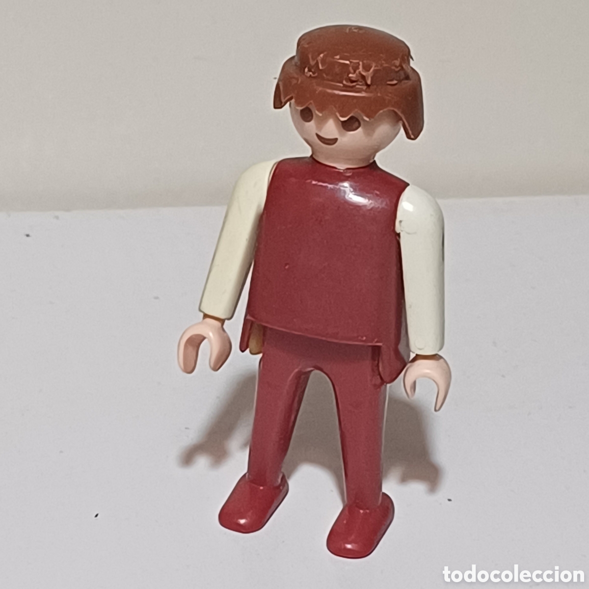Playmobil: Figura Playmobil primera epoca torso piernas granate magenta oscuro esquimal