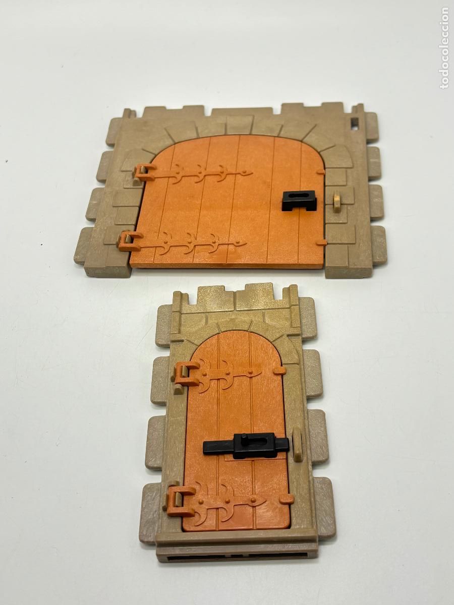 Playmobil: Playmobil lote pared con puerta cerrrojo casa castillo medieval