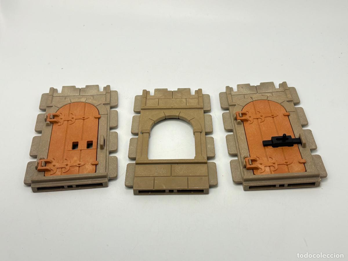 Playmobil: Playmobil lote pared con puerta cerrrojo casa castillo medieval