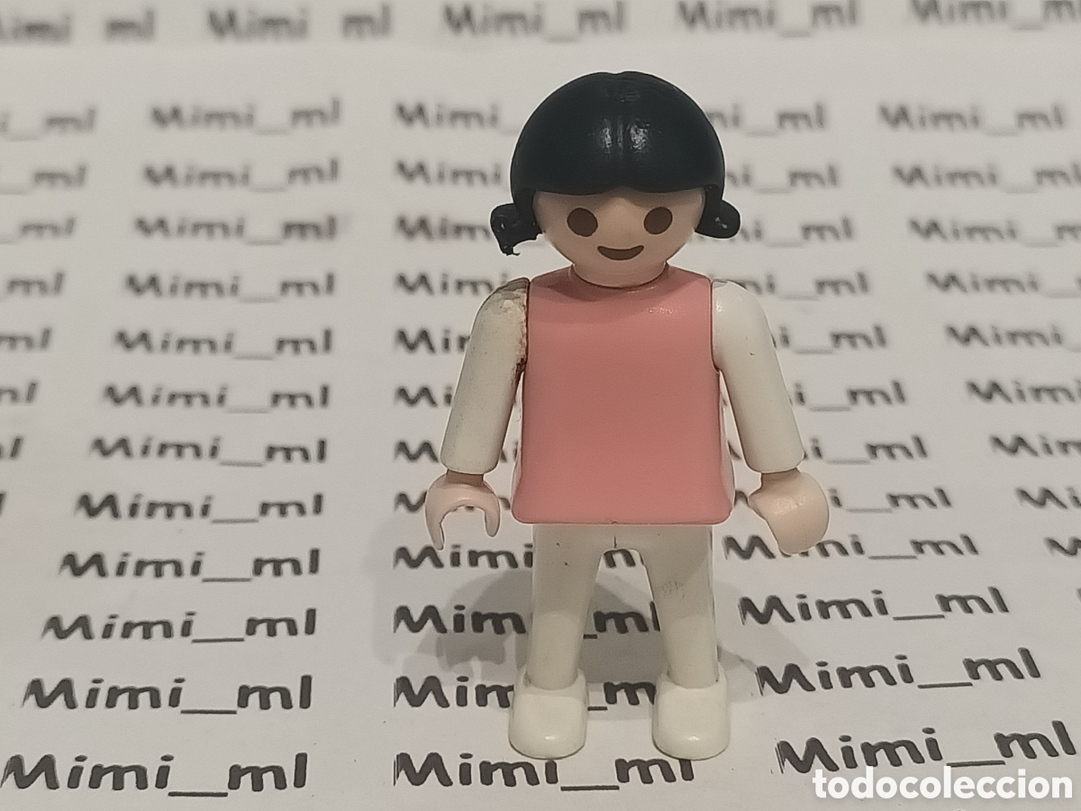 Playmobil: Playmobil figura ni&ntilde;a primera &eacute;poca vestido rosa