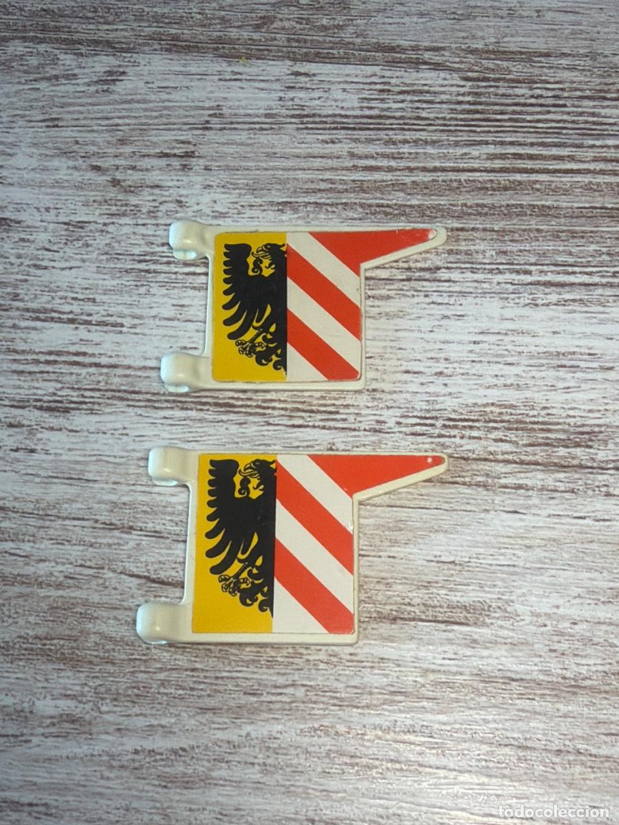 Playmobil: LOTE Escudo bandera primera &eacute;poca DIFICIL medieval accesorio playmobil