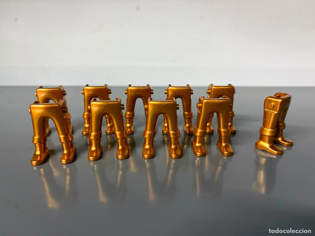 Playmobil: PLAYMOBIL lote 10 pierna dorada recambio bota medieval -c21