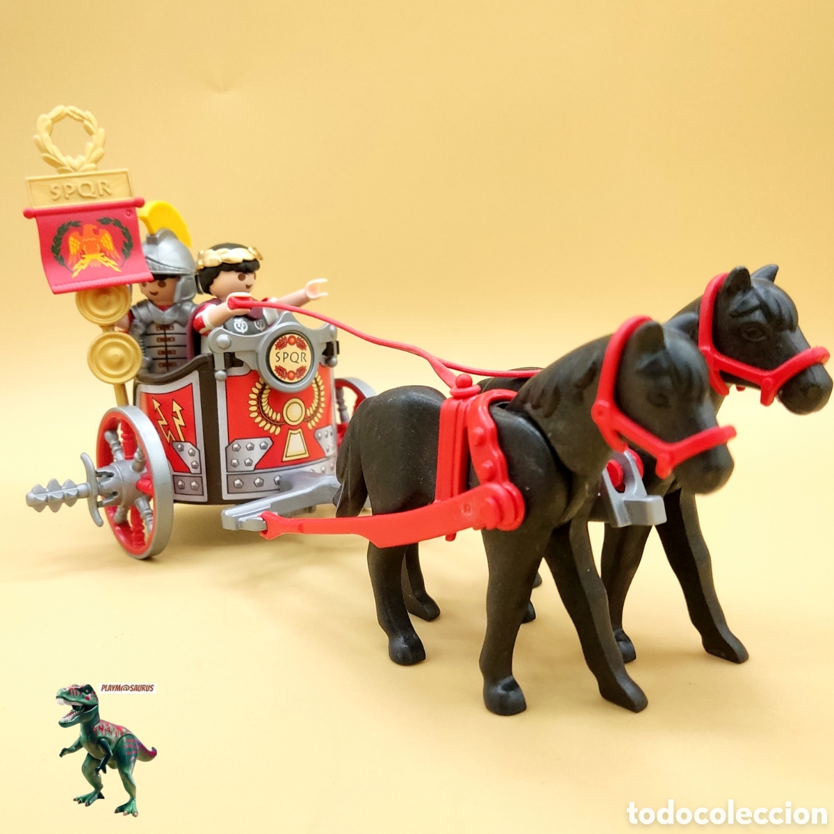 Playmobil: Playmobil biga carro de caballos romano julio cesar legion circo coliseo cuadriga carreta romana