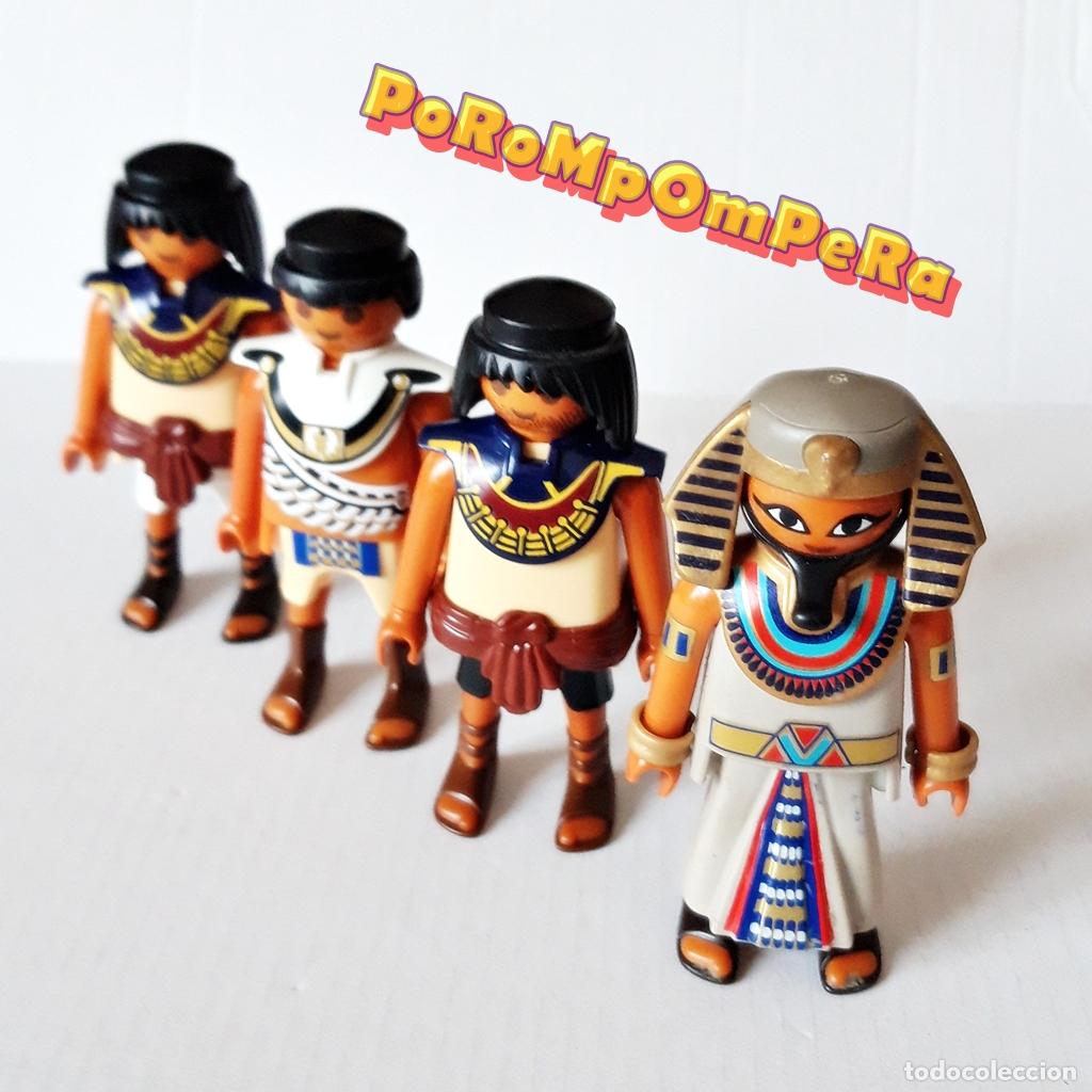 Playmobil: PLAYMOBIL lote x4 figura egipcia fara&oacute;n 5386 soldados 5388 pir&aacute;mide Egipto F?