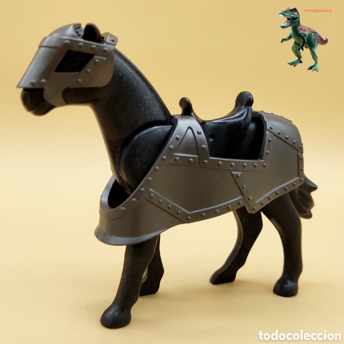 Playmobil: Playmobil caballo de batalla caballero medieval armadura oscura 4163 4865 4866 4869 5978 6002