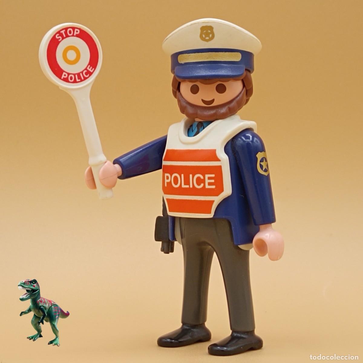 Playmobil: Playmobil figura hombre agente de policia control trafico oficial carrera ciclista 3090 3273 3906