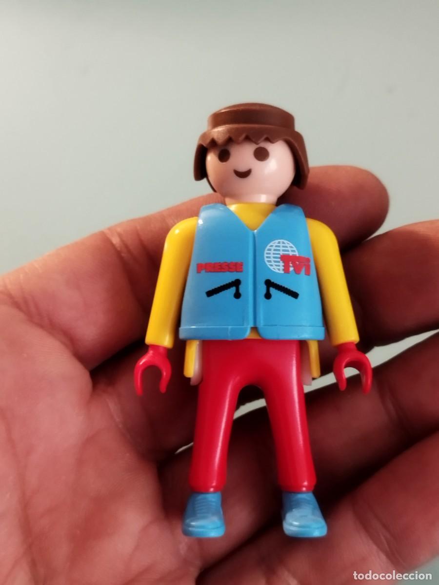 Playmobil: Figura Playmobil. Reportero o c&aacute;mara de televisi&oacute;n. Prensa o televisi&oacute;n, TV.