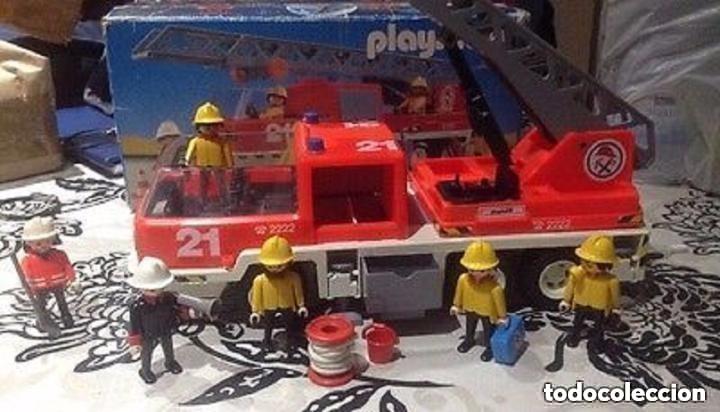 Playmobil: Playmobil - Cami&oacute;n de Bomberos y Equipo . - originales del a&ntilde;o 1975