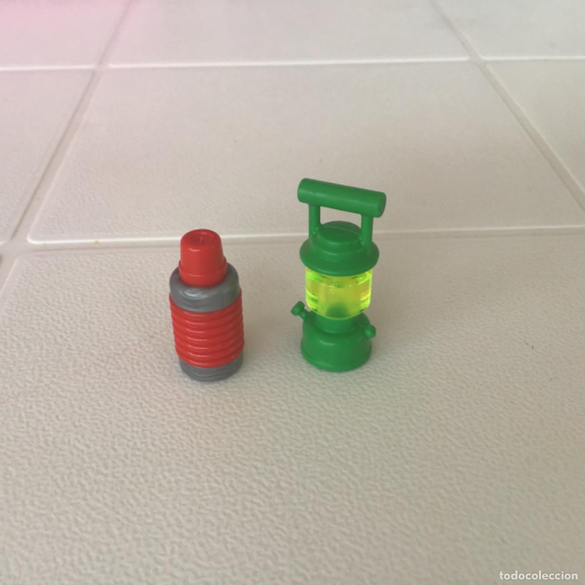 Playmobil: Playmobil Lote candil verde y termo rojo aventuras, camping.