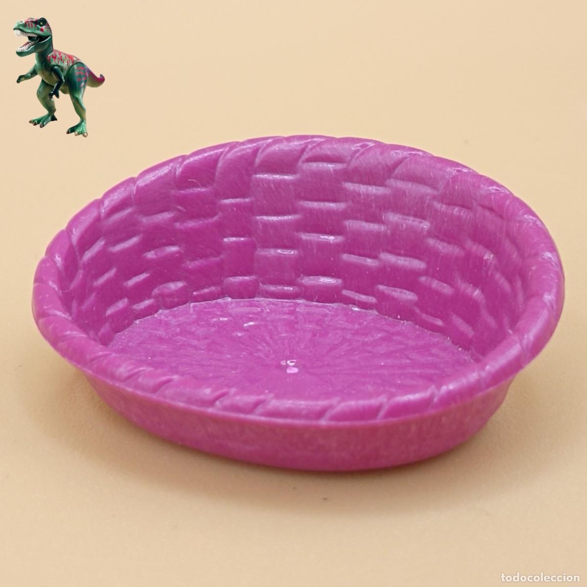 Playmobil: Playmobil cesta rosa cama de mascota gato canasto mimbre 9485