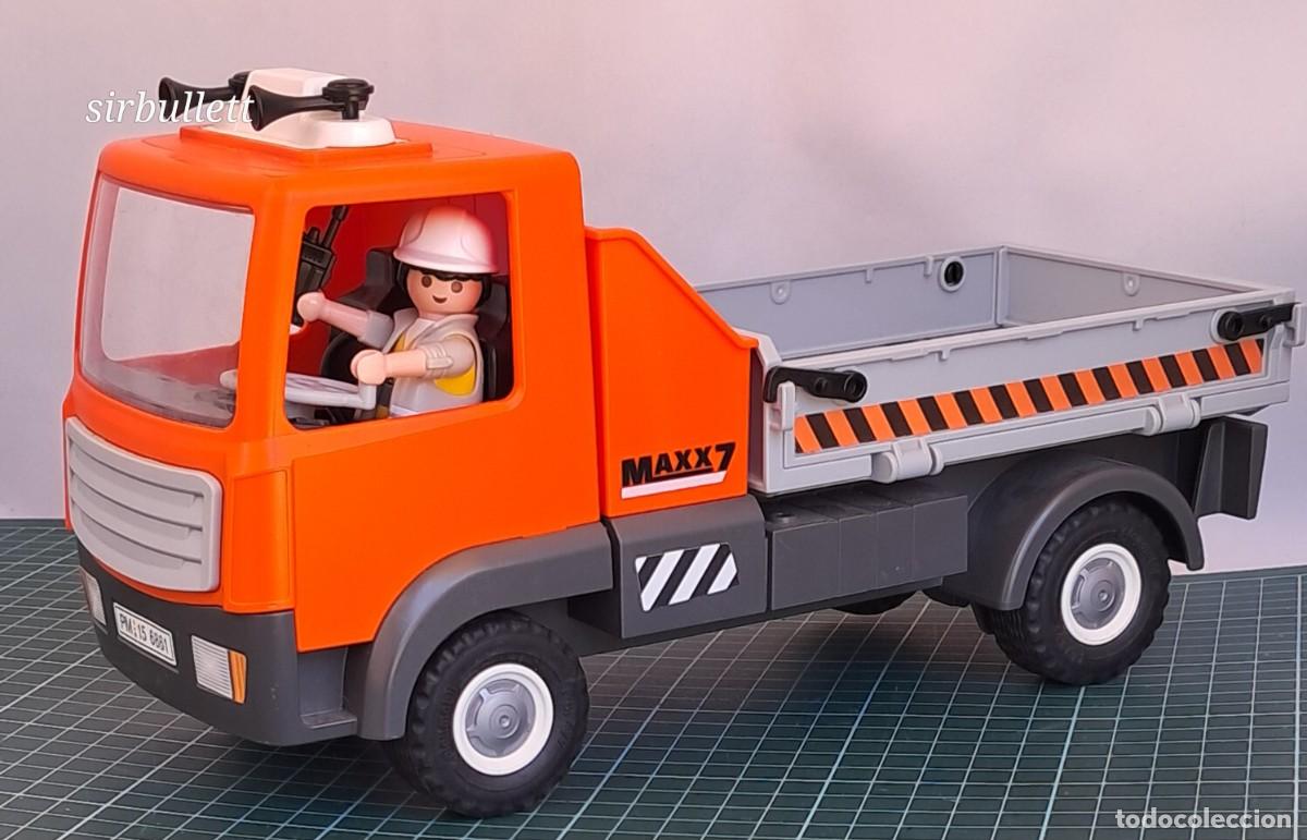 Playmobil: Playmobil 6861 Cami&oacute;n Volquete de Obra City Action MAXX7 Completo Con Figura. Construcci&oacute;n