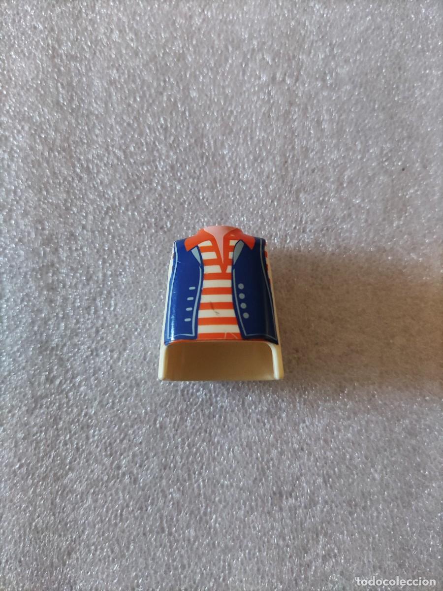 Playmobil: Torso hombre blanco naranja chaleco azul Recambios Playmobil