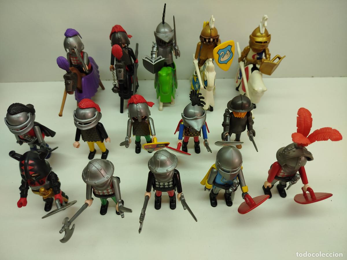 Playmobil: Lote 15 Caballeros Medievales Playmobil + 5 Caballos