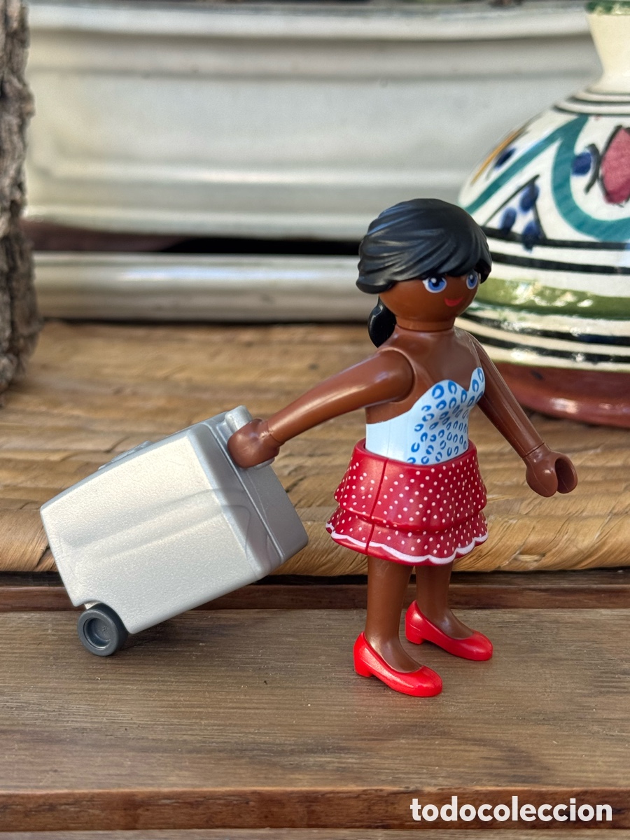 Playmobil: Playmobil mujer viajera turista y maleta trolley