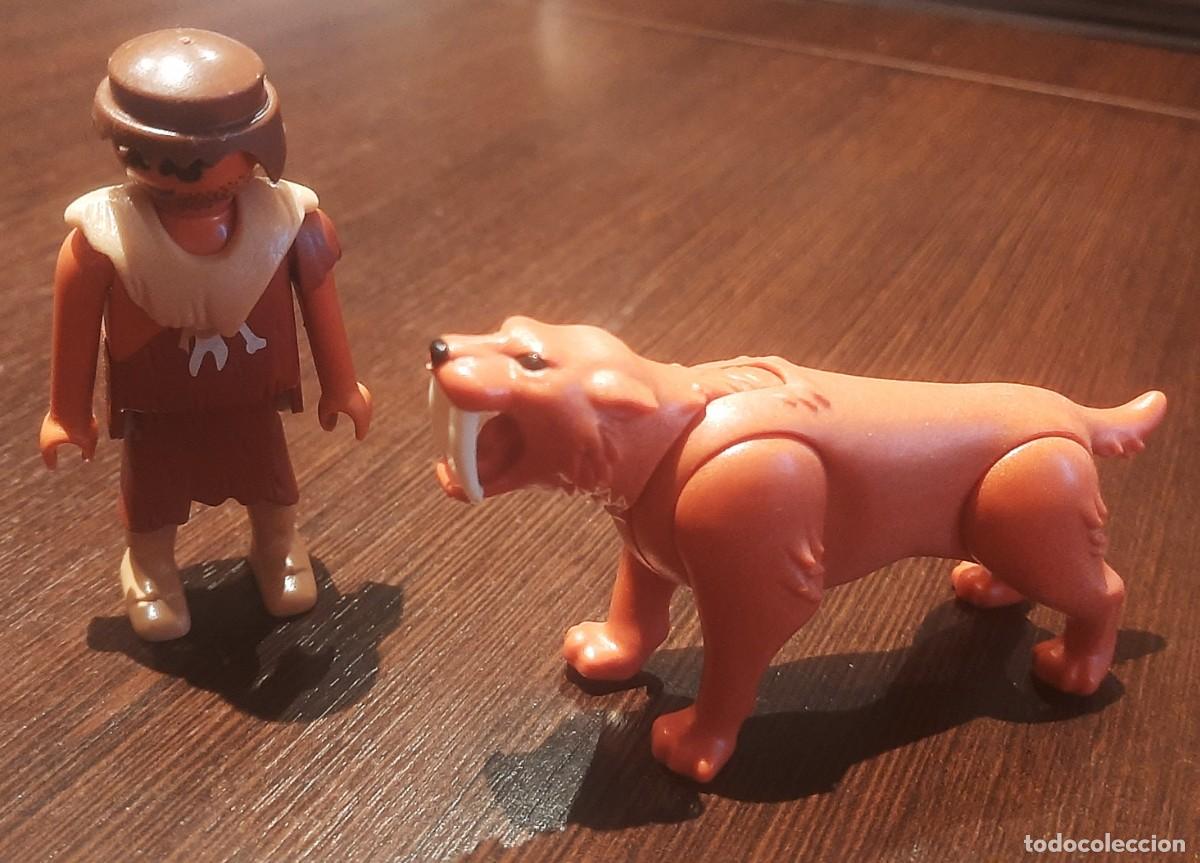 Playmobil: LOTE PLAYMOBIL - CAVERNICOLA troglodita PREHISTORIA hombre de las cavernas Y TIGRE DIENTES SABLE