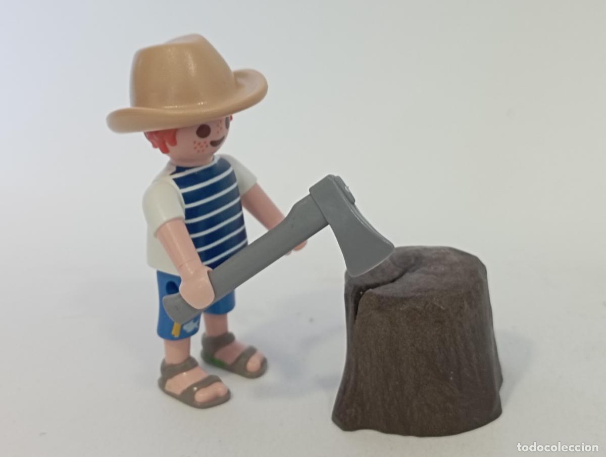 Playmobil: PLAYMOBIL FIGURA NI&Ntilde;O CON HACHA Y TOCON