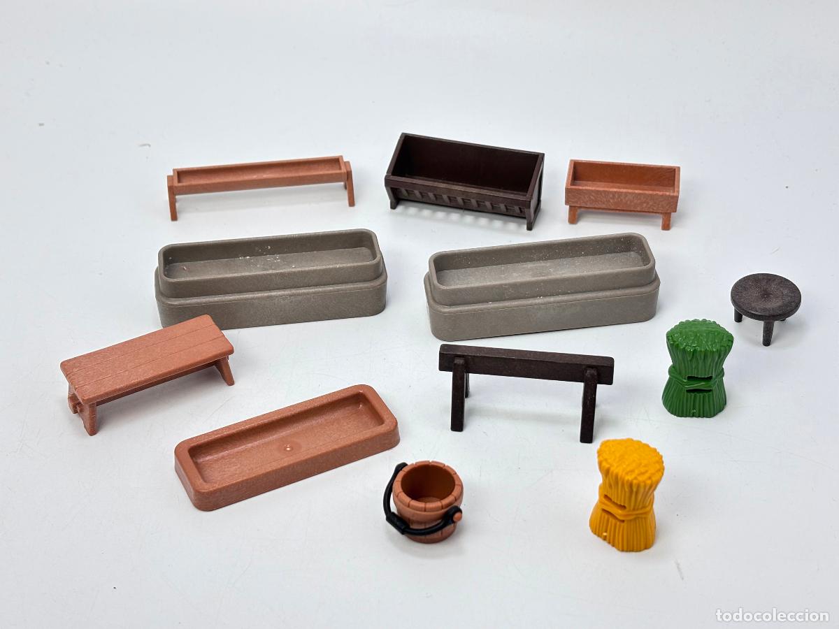 Playmobil: PLAYMOBIL lote paja comedero bebedero soporte granja