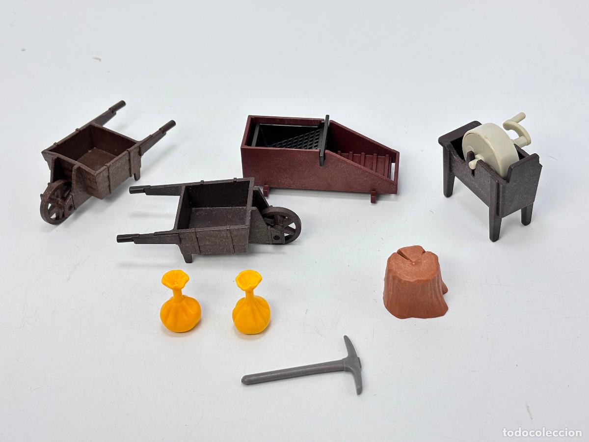 Playmobil: PLAYMOBIL lote accesorios buscador oro piedra saco pico carretilla