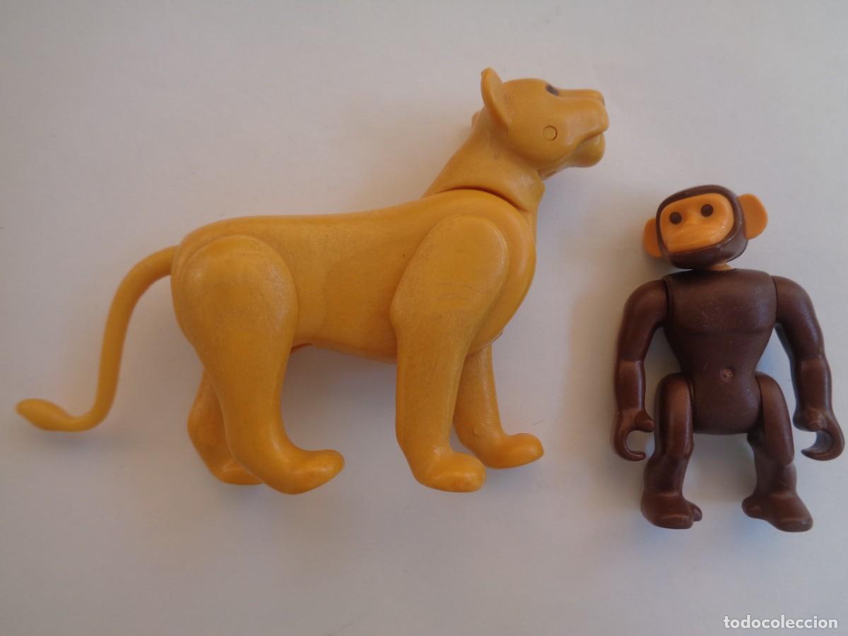 Playmobil: LOTE DE 2 FIGURAS DE PLAYMOBIL DE ANIMALES : LEONA Y MONO CHIMPANC&Eacute;