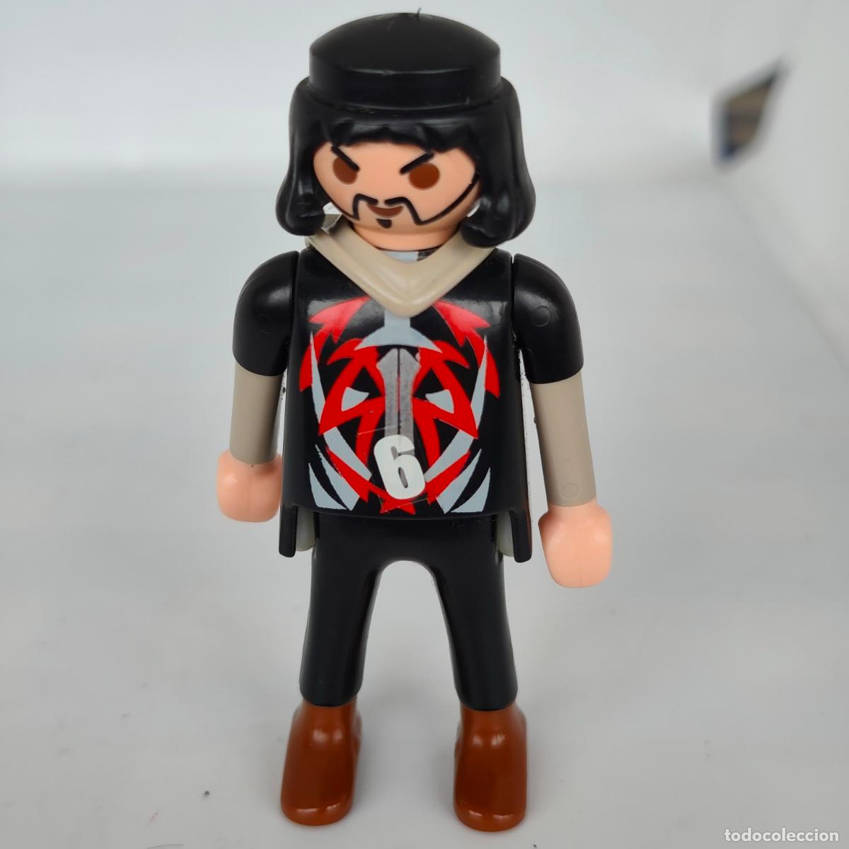 Playmobil: Figura Playmobil hombre motero heavy metal city ciudad 1997