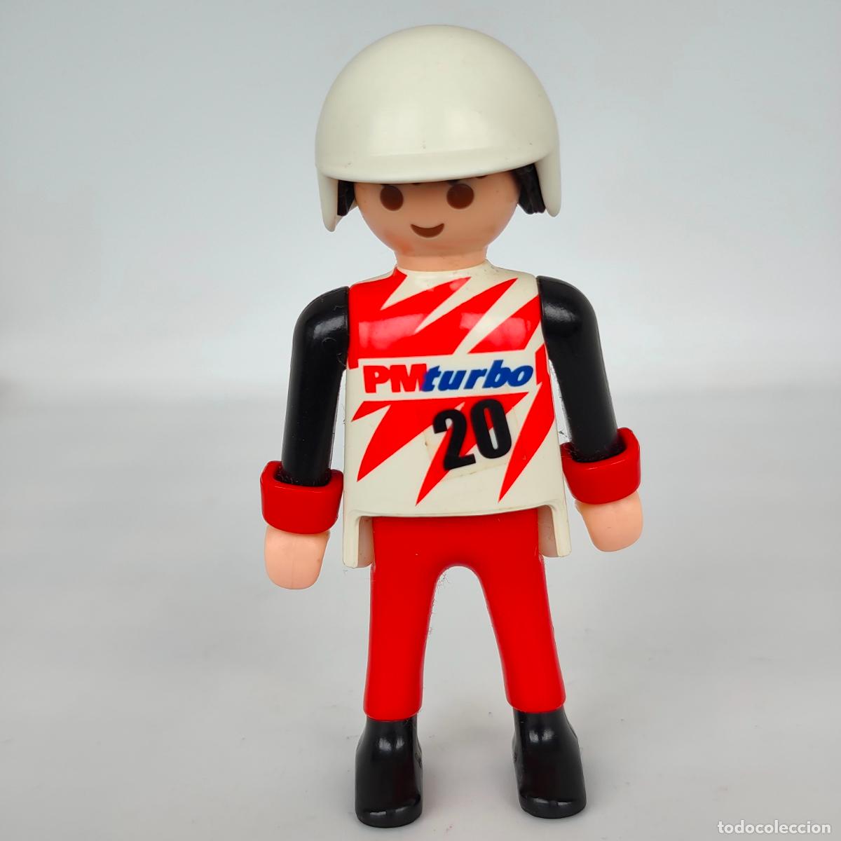 Playmobil: Playmobil piloto corredor coches conductor casco blanco 1997