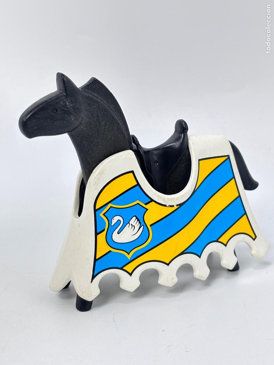 Playmobil: Playmobil 3024 caballo con manta medieval caballero del cisne
