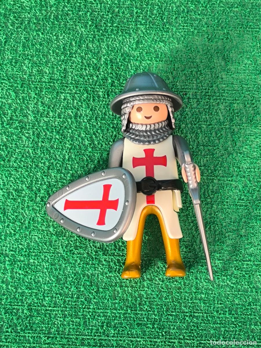 Playmobil: Playmobil figura caballero Cruzado Templario medieval castillo con escudo casco y espada vikingos