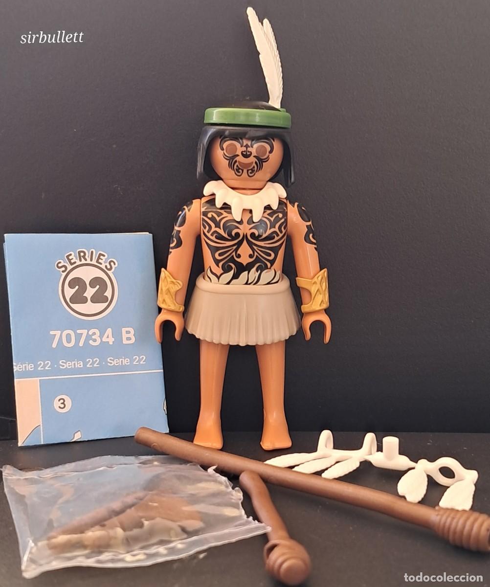 Playmobil: Playmobil Figures Serie 22 Chicos 70734 Guerrero Maor&iacute; Haka Tatuajes Completo