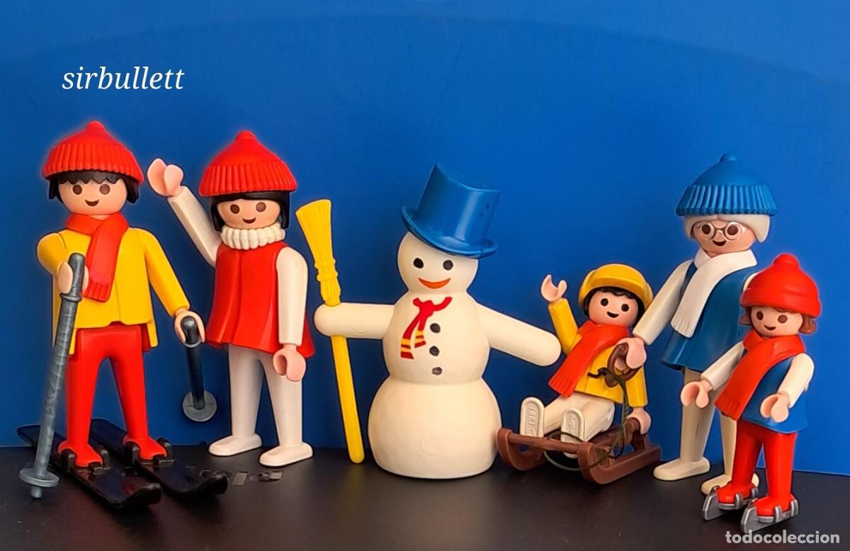 Playmobil: Playmobil Familia Vintage Deportes de Invierno y Mu&ntilde;eco de Nieve Ref 3393 / 3467 Famobil A&ntilde;os 80