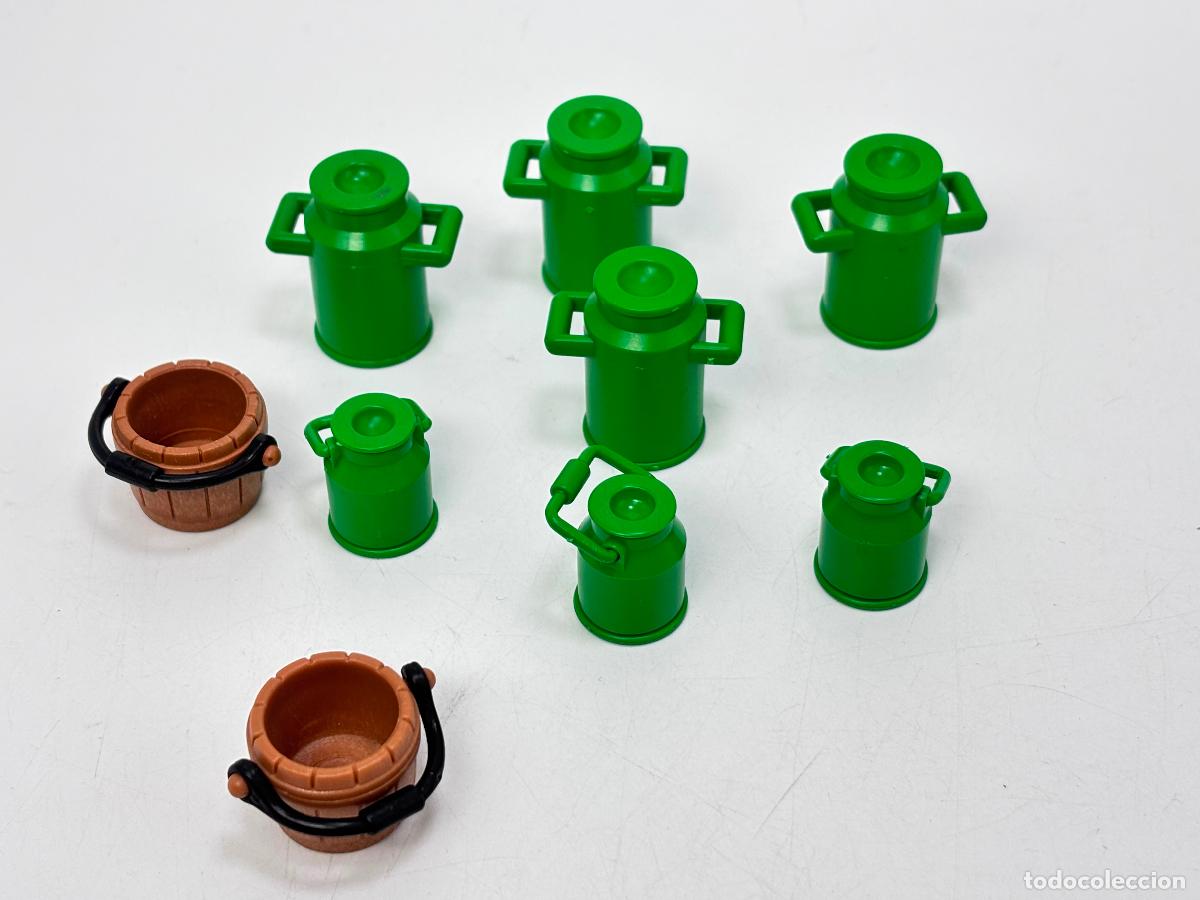Playmobil: Playmobil lote cantar&aacute; de leche y cubo