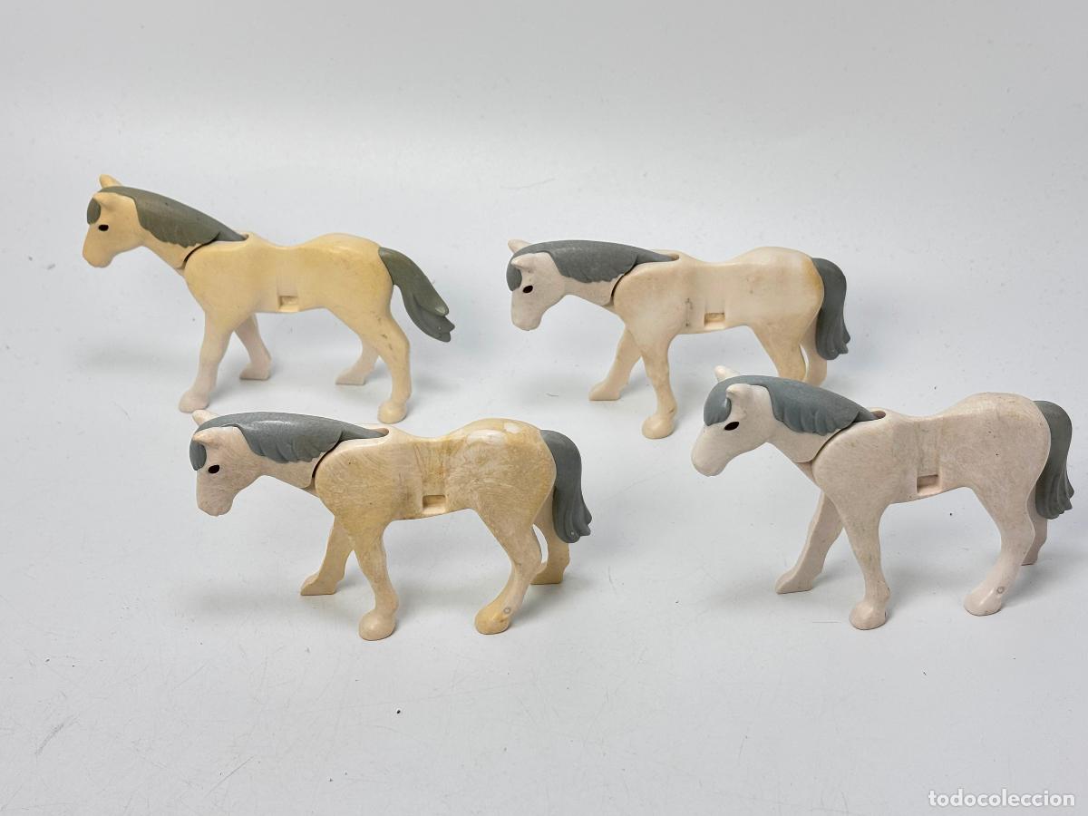Playmobil: Playmobil lote caballo moderno blanco descolorido
