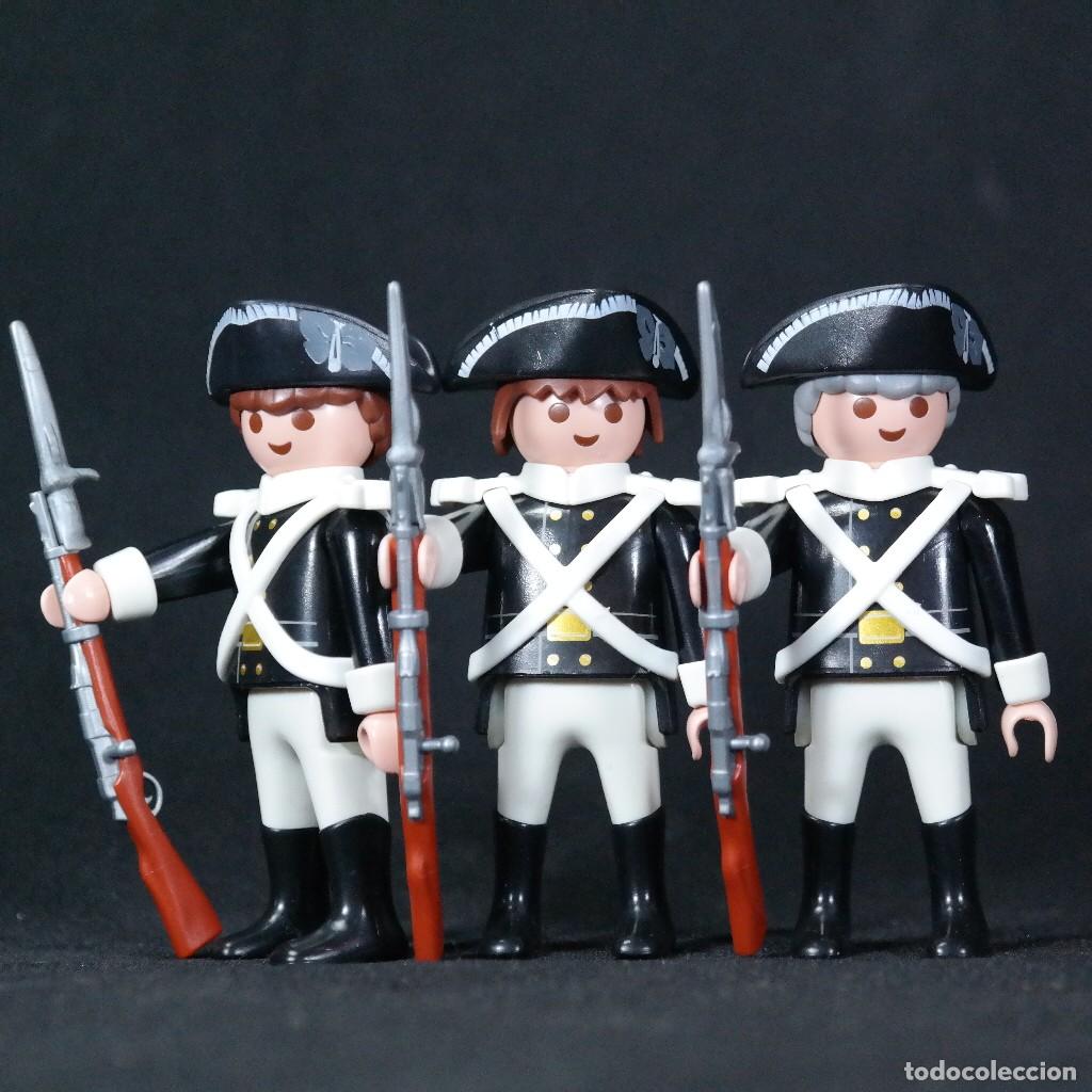 Playmobil: Playmobil 3 soldados casaca negra ☼