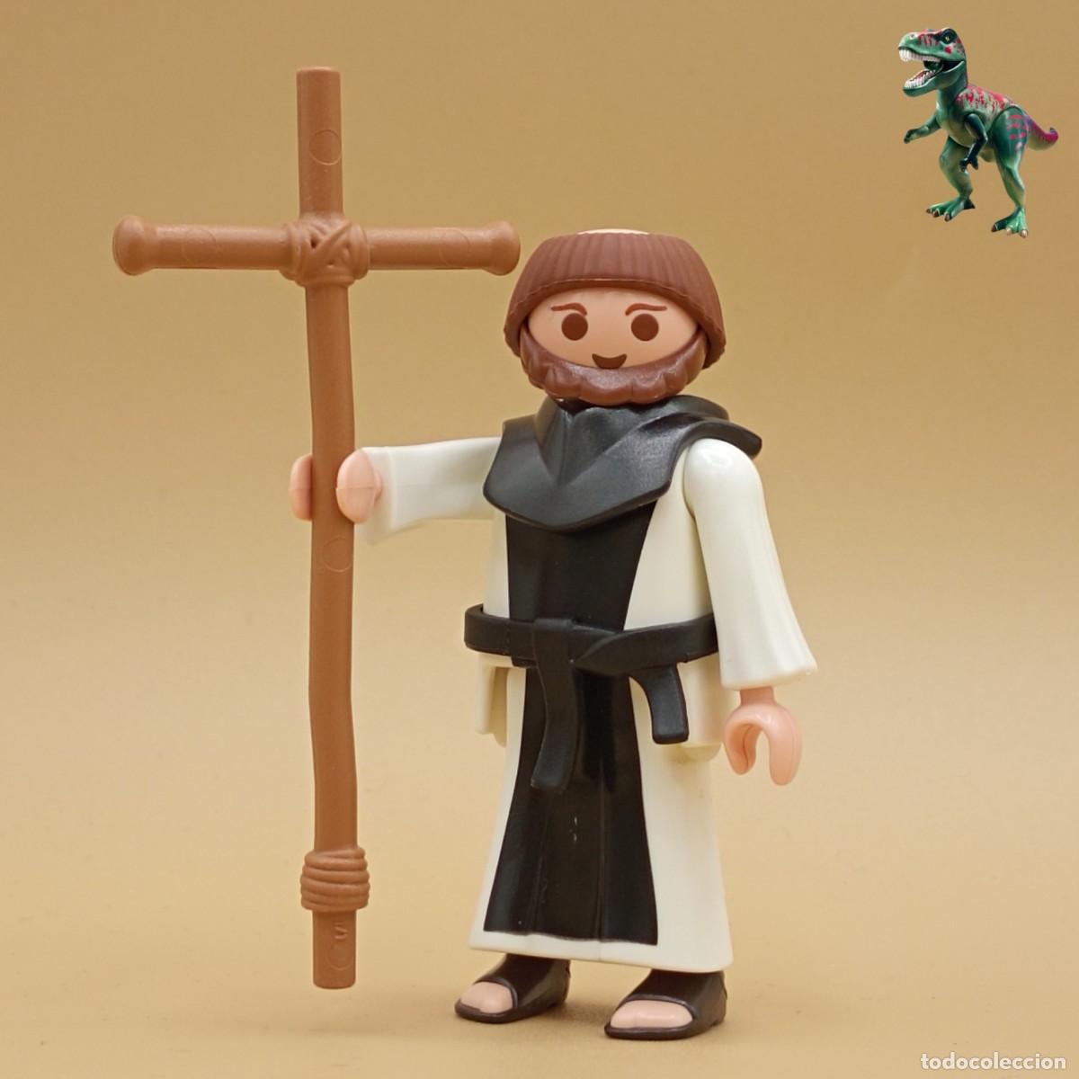 Playmobil: Playmobil figura monje cristiano con cruz capellan misionario conquistadores cura sacerdote medieval