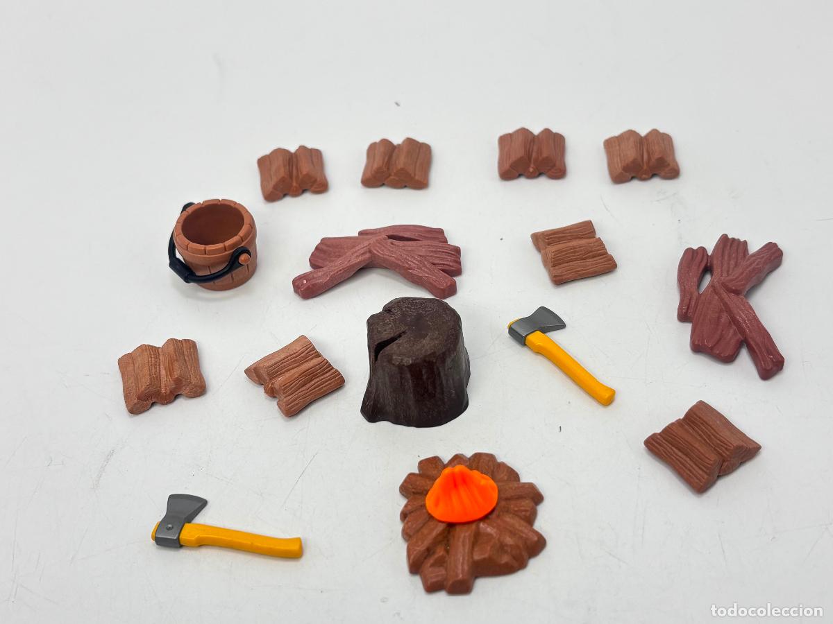 Playmobil: Playmobil lote tronco cubo hacha escenario