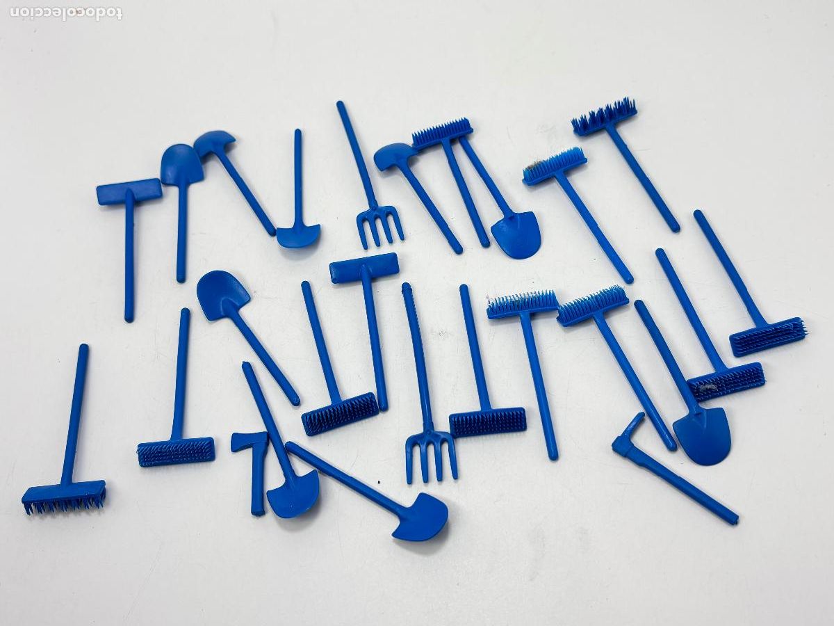 Playmobil: Playmobil lote herramienta pala rastrillo granja azul
