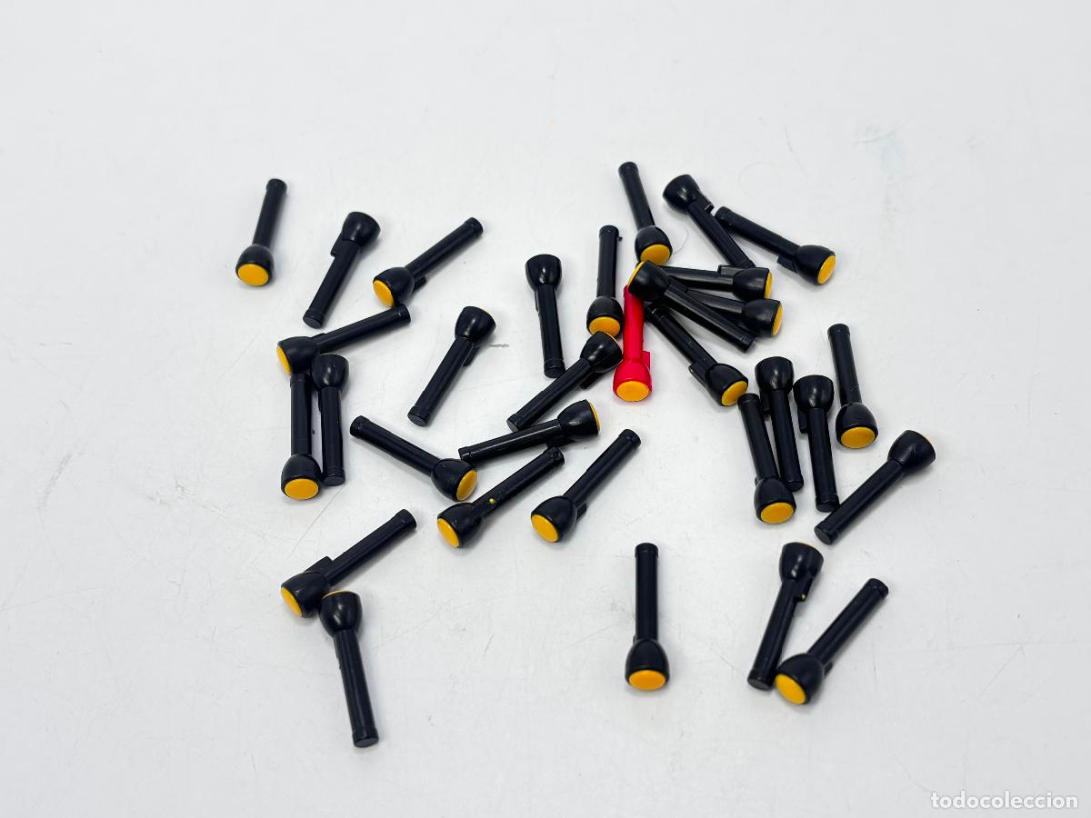 Playmobil: Playmobil lote linterna negra polic&iacute;a bombero