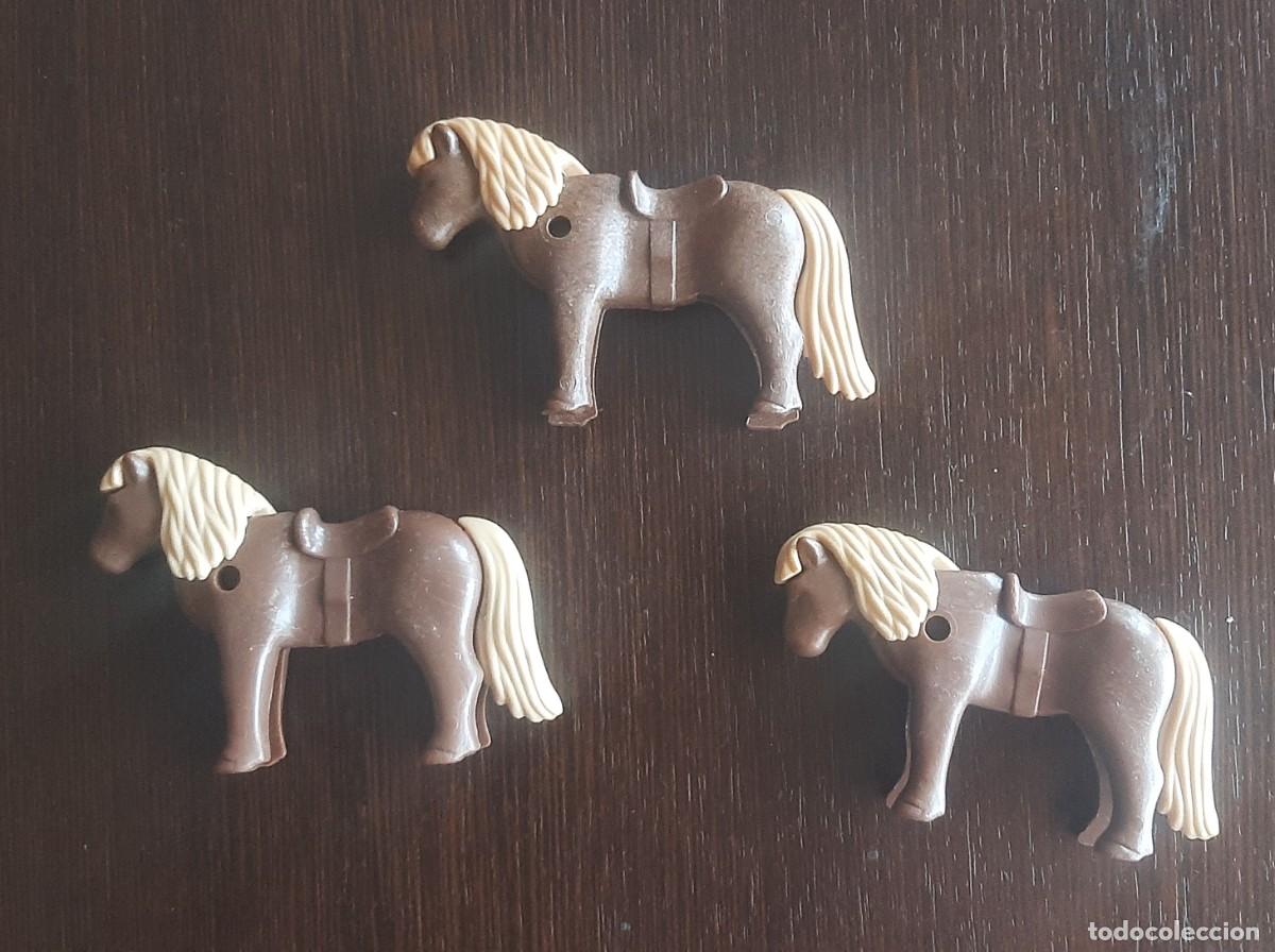 Playmobil: LOTE PLAYMOBIL - CABALLO PEQUE&Ntilde;O PONY - COLOR MARRON - 3 UNIDADES