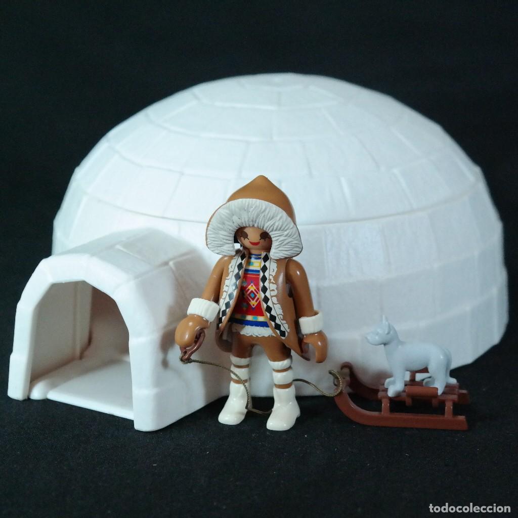 Playmobil: Playmobil iglu con mujer esquimal, perrito y trineo ☼