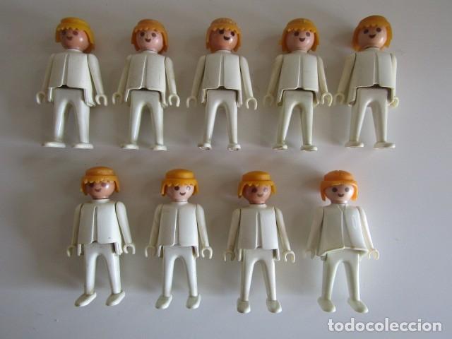 Playmobil: DIFICIL LOTE DE 9 CLICKS BLANCOS MANOS FIJAS FAMOBIL SERIE COLOR 1&ordf; &Eacute;POCA PLAYMOBIL