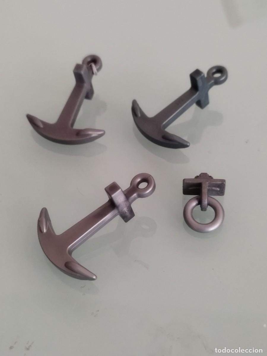 Playmobil: Playmobil. Lote de 3 anclas de barco y argolla enganche o anclaje.